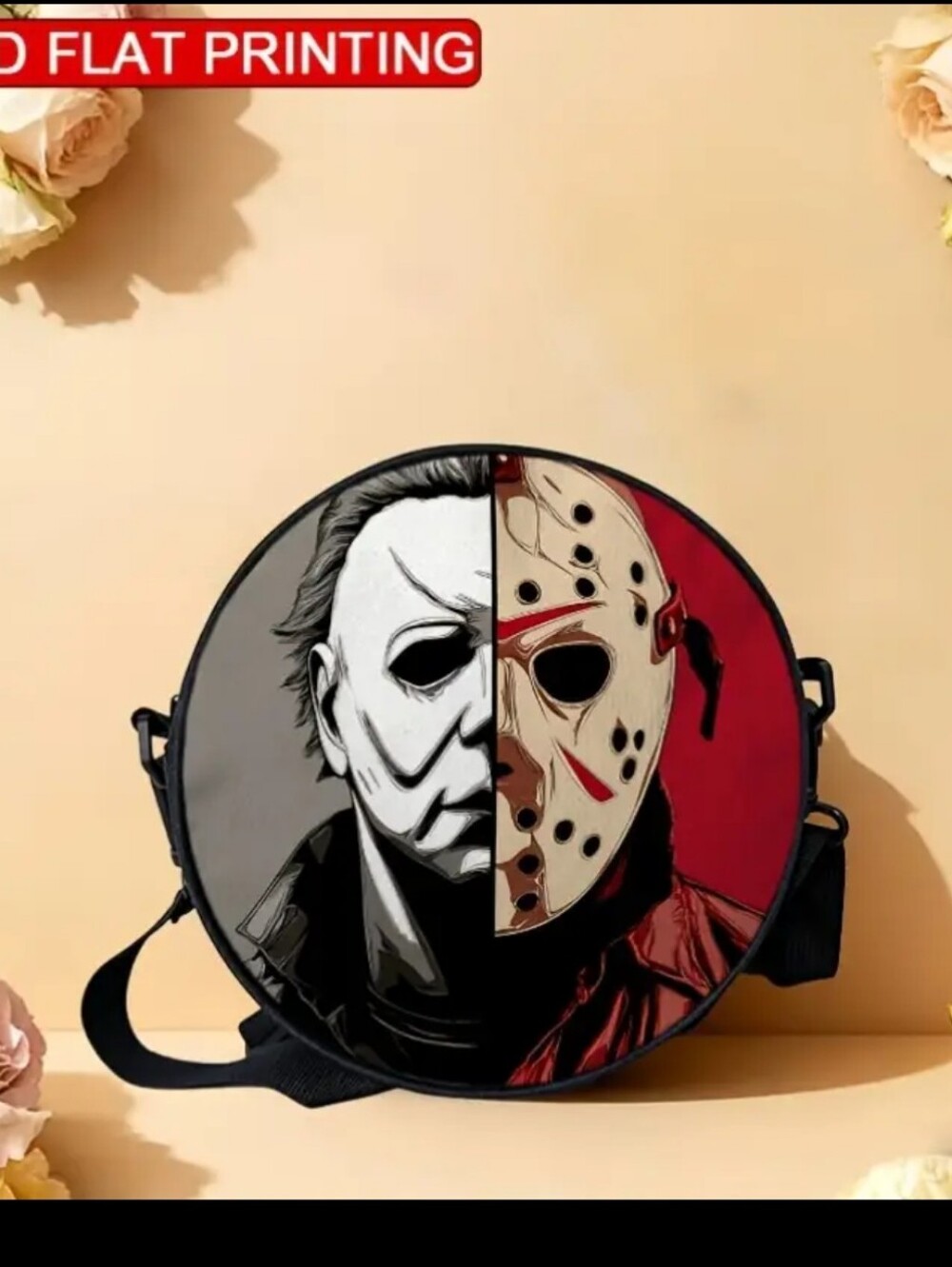 Mike Myers & Jason 2D Print Round Bag